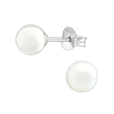 Synthetic Pearl 6mm Ear Studs