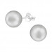 Synthetic Pearl 8mm Sterling Silver Ear Studs