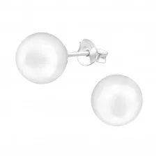 Imitation Pearl 8mm Sterling Silver Ear Studs