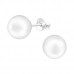 Synthetic Pearl 8mm Sterling Silver Ear Studs