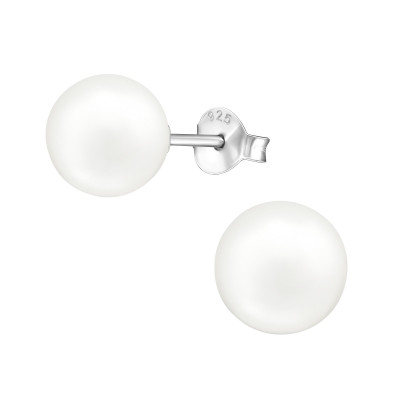 Glass Pearl 8mm Ear Studs