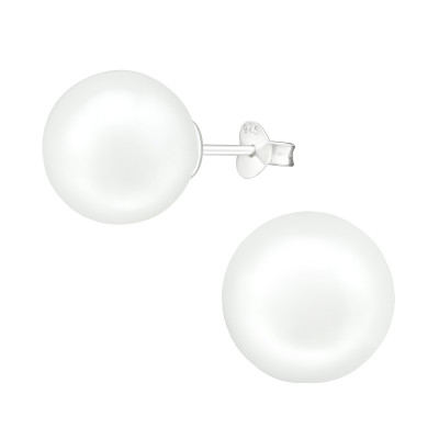 Glass Pearl 12mm  Ear Studs