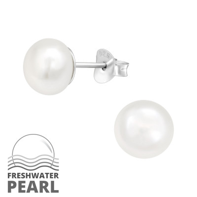 Fresh Water Pearl 7mm Sterling Silver Ear Studs