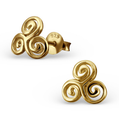 Swirl Sterling Silver Ear Studs