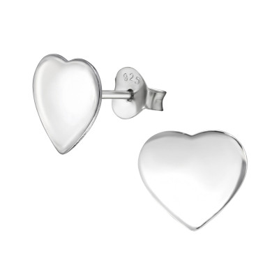 Heart Sterling Silver Ear Studs