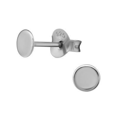 Disc Sterling Silver Ear Studs