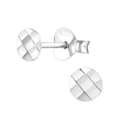 Silver Round Ear Studs