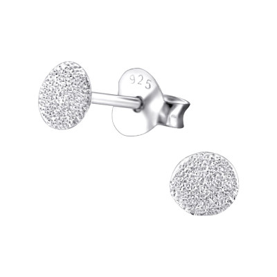 Silver Round Ear Studs