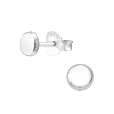 Silver Round Ear Studs