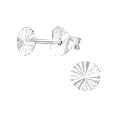 Silver Round Ear Studs