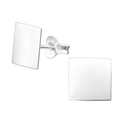 Square Sterling Silver Ear Studs