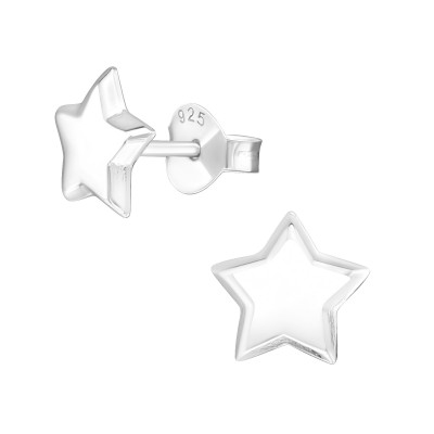 Star Sterling Silver Ear Studs