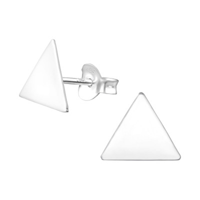 Silver Triangle Ear Studs