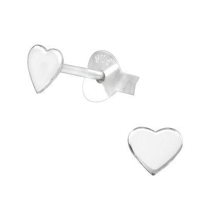 Silver Heart Ear Studs