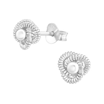 Silver Twirl Ear Studs