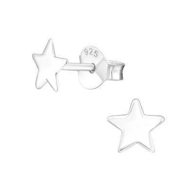 Silver Star Ear Studs