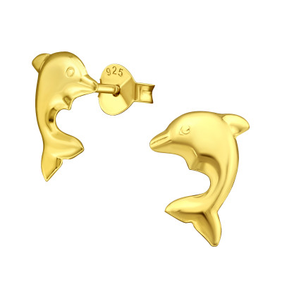 Silver Dolphin Ear Studs