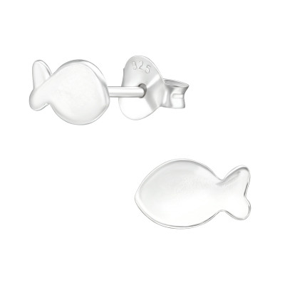 Silver Fish Ear Studs