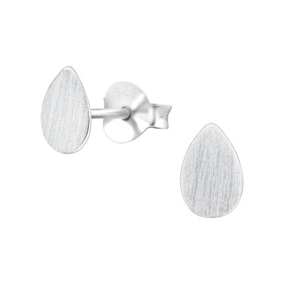 Silver Pear Ear Studs