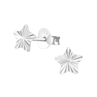 Silver Star Ear Studs