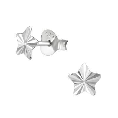 Star Sterling Silver Ear Studs