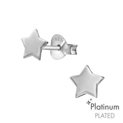 Silver Star Ear Studs