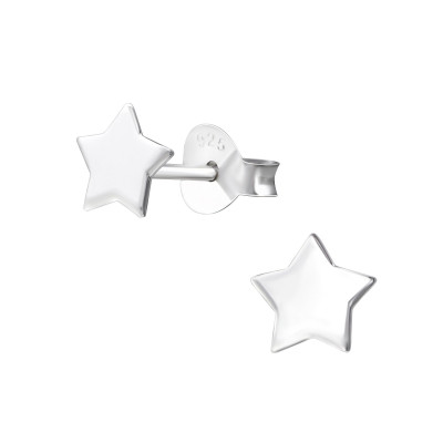 Silver Star Ear Studs