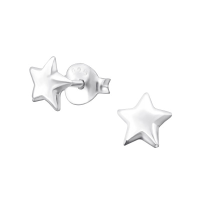 Silver Star Ear Studs