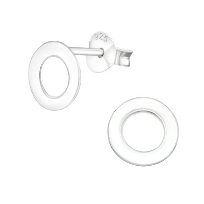 Silver Circle Ear Studs