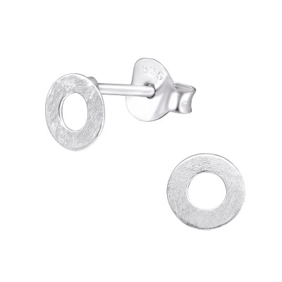 Silver Circle Ear Studs