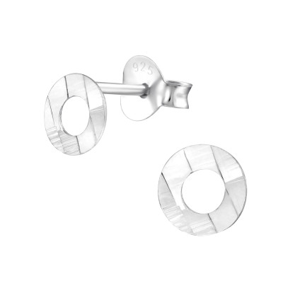 Silver Circle Ear Studs