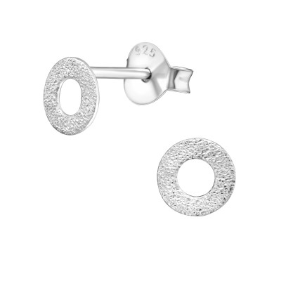 Silver Round Ear Studs