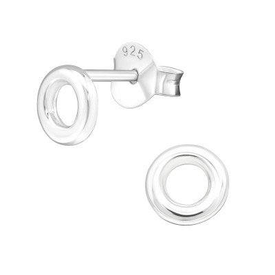 Silver Circle Ear Studs