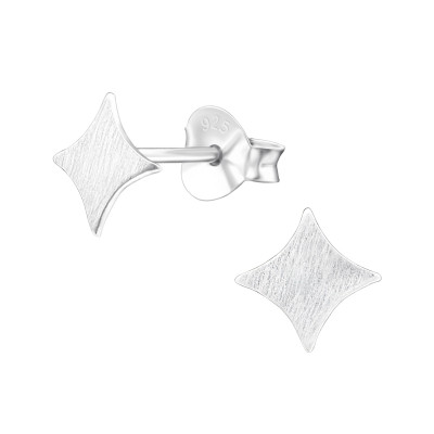 Silver Square Ear Studs