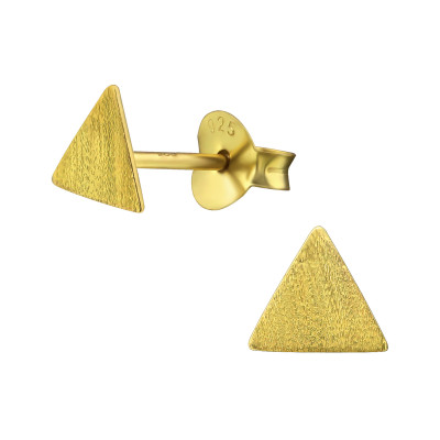 Silver Triangle Ear Studs