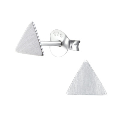 Silver Triangle Ear Studs