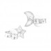 Silver Star and Moon Ear Studs