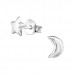 Silver Star and Moon Ear Studs