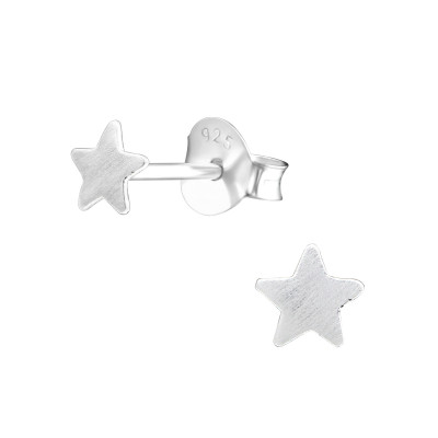 Silver Star Ear Studs