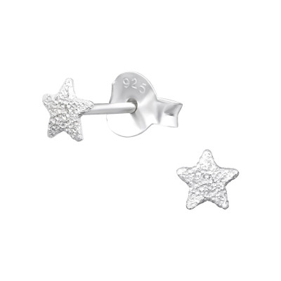 Silver Star Ear Studs