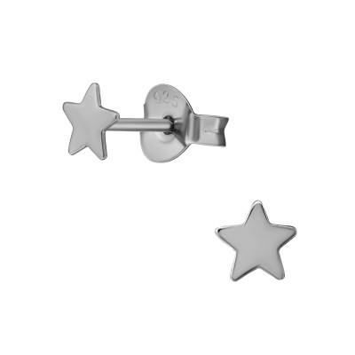 Silver Star Ear Studs