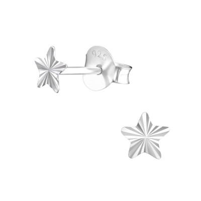 Silver Star Ear Studs