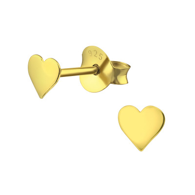 Silver Heart Ear Studs