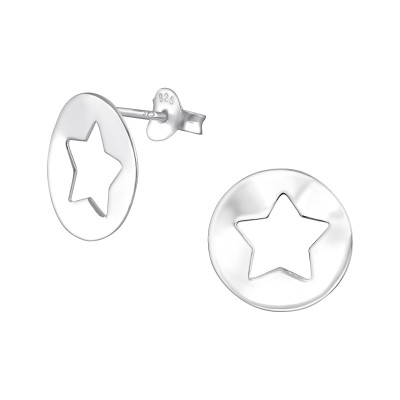 Silver Star Ear Studs