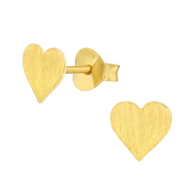 Silver Heart Ear Studs