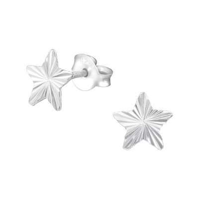 Silver Star Ear Studs