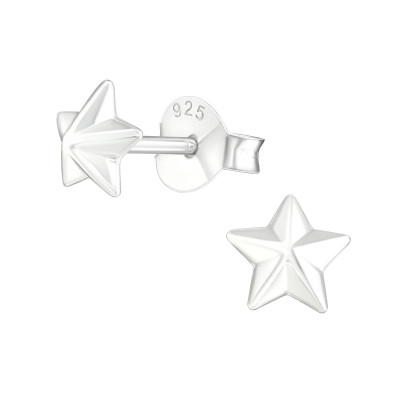 Silver Star Ear Studs