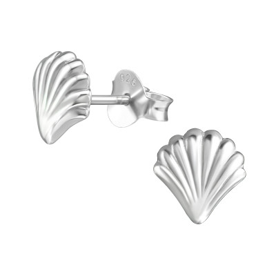 Silver Shell Ear Studs