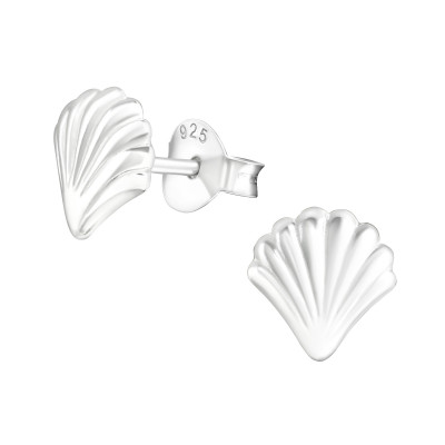 Silver Shell Ear Studs