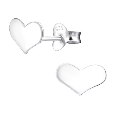 Silver Heart Ear Studs